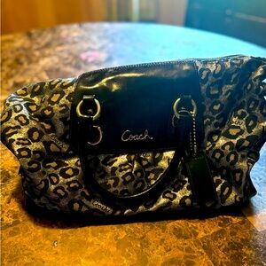 leopard print coach purse